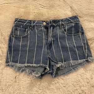 COPY - Striped Denim Shorts